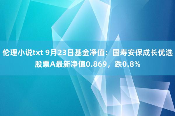 伦理小说txt 9月23日基金净值：国寿安保成长优选股票A最新净值0.869，跌0.8%