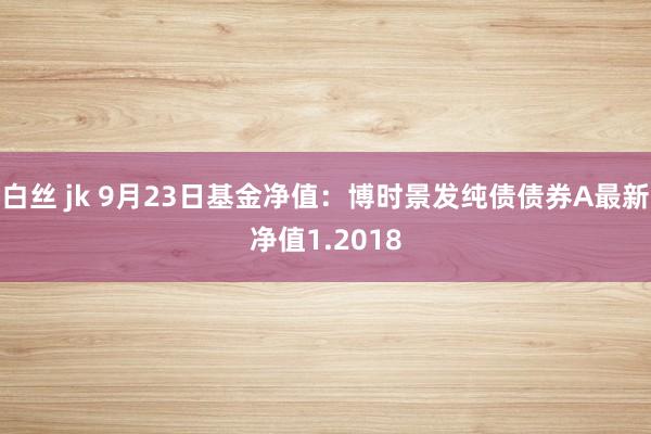 白丝 jk 9月23日基金净值：博时景发纯债债券A最新净值1.2018