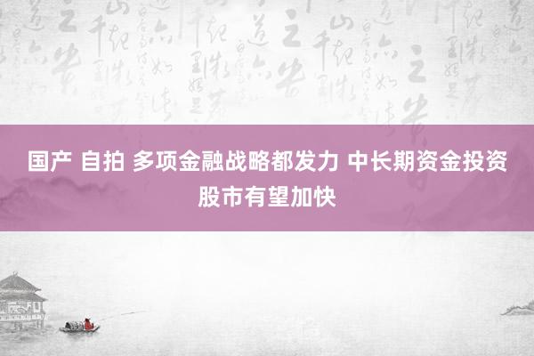 国产 自拍 多项金融战略都发力 中长期资金投资股市有望加快