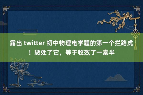 露出 twitter 初中物理电学题的第一个拦路虎！惩处了它，等于收效了一泰半