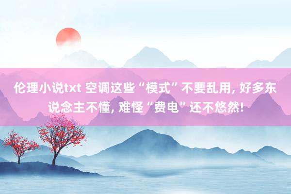 伦理小说txt 空调这些“模式”不要乱用， 好多东说念主不懂， 难怪“费电”还不悠然!