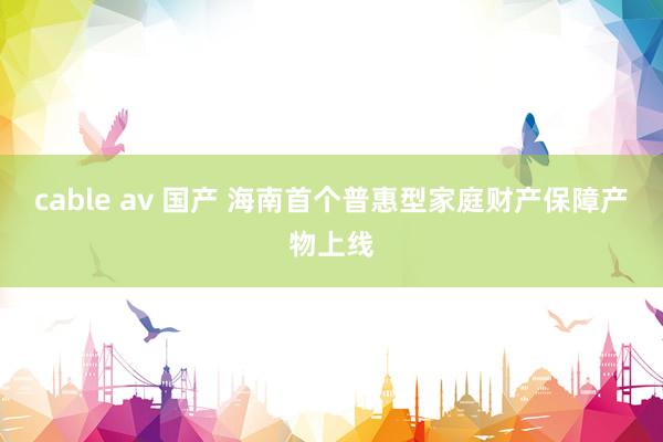 cable av 国产 海南首个普惠型家庭财产保障产物上线