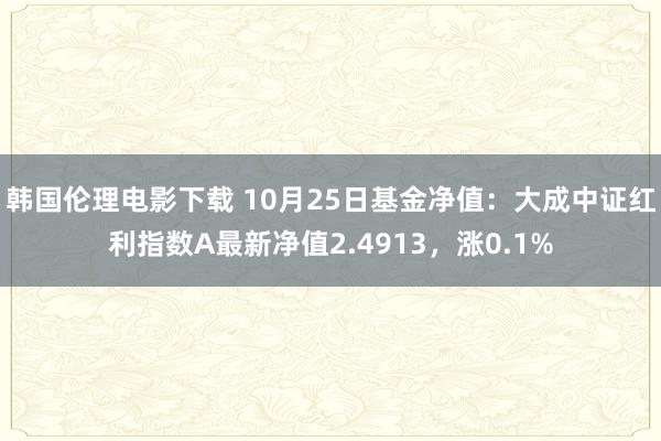 韩国伦理电影下载 10月25日基金净值：大成中证红利指数A最新净值2.4913，涨0.1%