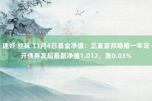 迷奸 丝袜 11月4日基金净值：正直富邦稳禧一年定开债券发起最新净值1.012，涨0.03%