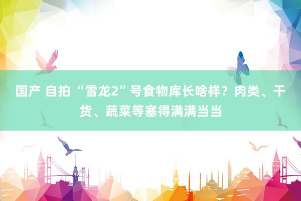 国产 自拍 “雪龙2”号食物库长啥样？肉类、干货、蔬菜等塞得满满当当