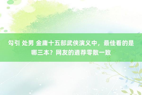 勾引 处男 金庸十五部武侠演义中，最佳看的是哪三本？网友的遴荐零散一致