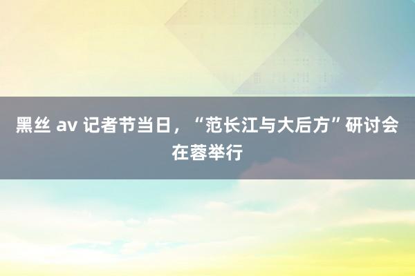 黑丝 av 记者节当日，“范长江与大后方”研讨会在蓉举行