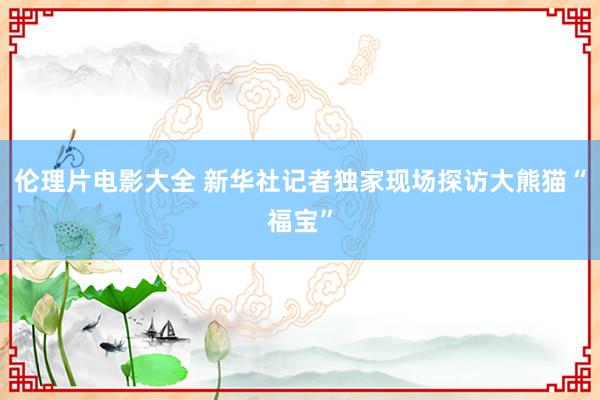 伦理片电影大全 新华社记者独家现场探访大熊猫“福宝”