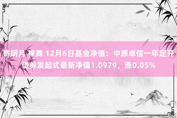 寄明月 裸舞 12月6日基金净值：中原卓信一年定开债券发起式最新净值1.0979，涨0.05%