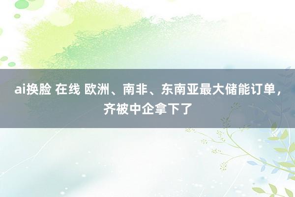 ai换脸 在线 欧洲、南非、东南亚最大储能订单，齐被中企拿下了