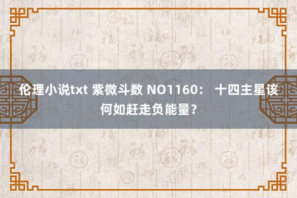 伦理小说txt 紫微斗数 NO1160： 十四主星该何如赶走负能量？