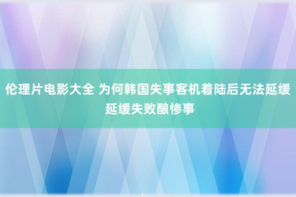 伦理片电影大全 为何韩国失事客机着陆后无法延缓 延缓失败酿惨事