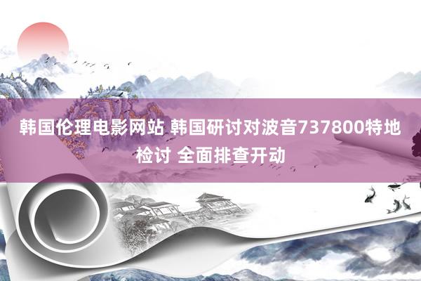 韩国伦理电影网站 韩国研讨对波音737800特地检讨 全面排查开动