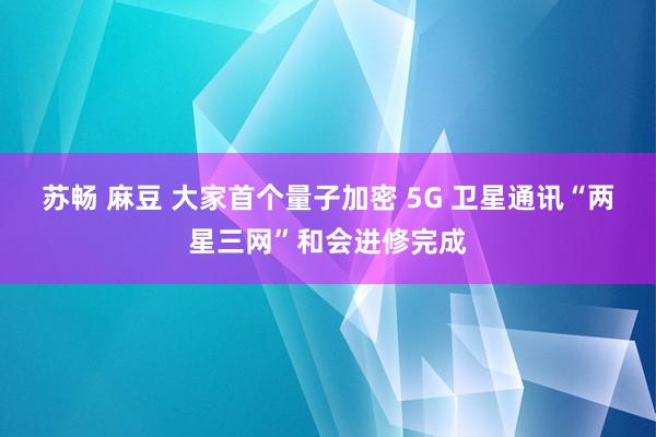 苏畅 麻豆 大家首个量子加密 5G 卫星通讯“两星三网”和会进修完成