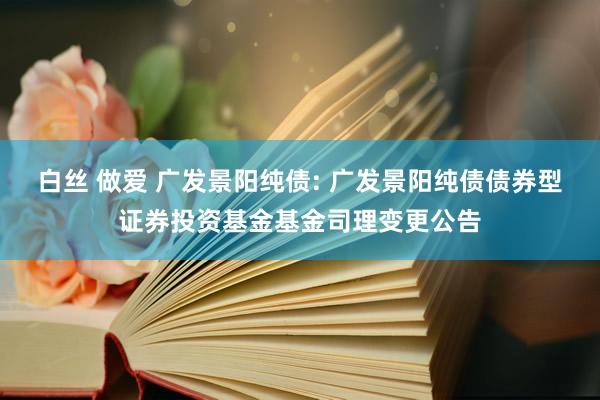 白丝 做爱 广发景阳纯债: 广发景阳纯债债券型证券投资基金基金司理变更公告