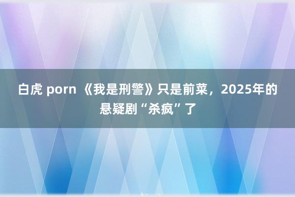 白虎 porn 《我是刑警》只是前菜，2025年的悬疑剧“杀疯”了