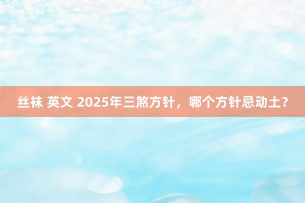 丝袜 英文 2025年三煞方针，哪个方针忌动土？