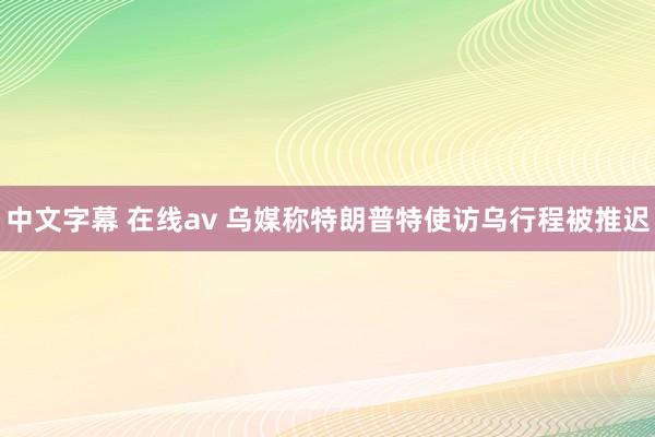 中文字幕 在线av 乌媒称特朗普特使访乌行程被推迟