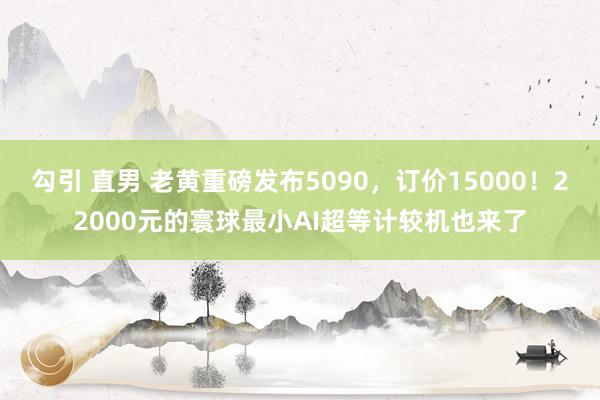 勾引 直男 老黄重磅发布5090，订价15000！22000元的寰球最小AI超等计较机也来了