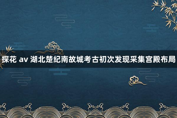 探花 av 湖北楚纪南故城考古初次发现采集宫殿布局