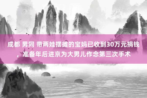 成都 男同 带两娃摆摊的宝妈已收到30万元捐钱，准备年后进京为大男儿作念第三次手术