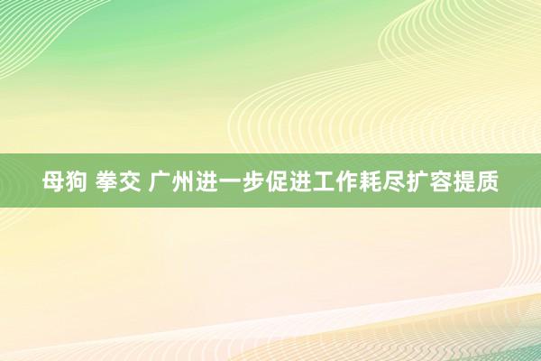 母狗 拳交 广州进一步促进工作耗尽扩容提质